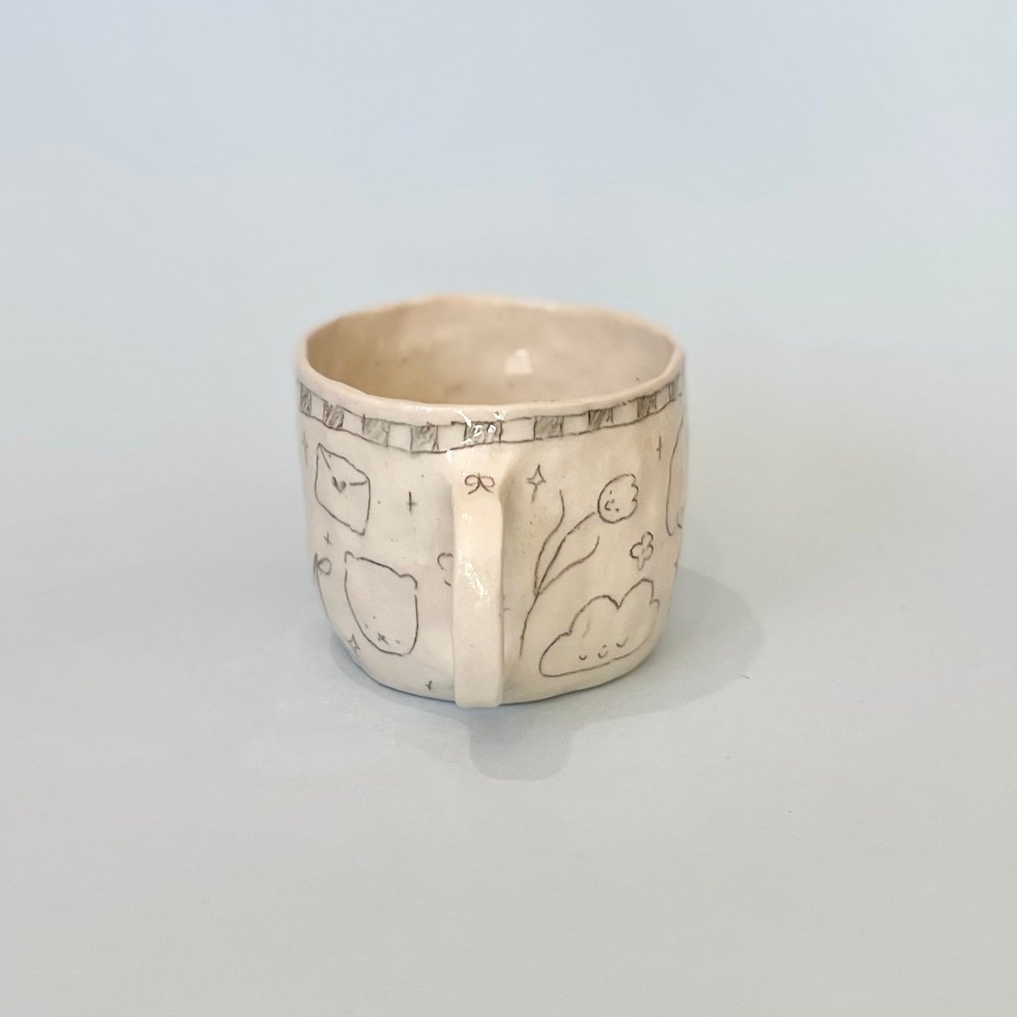 Black Checkerboard Scribble Mug