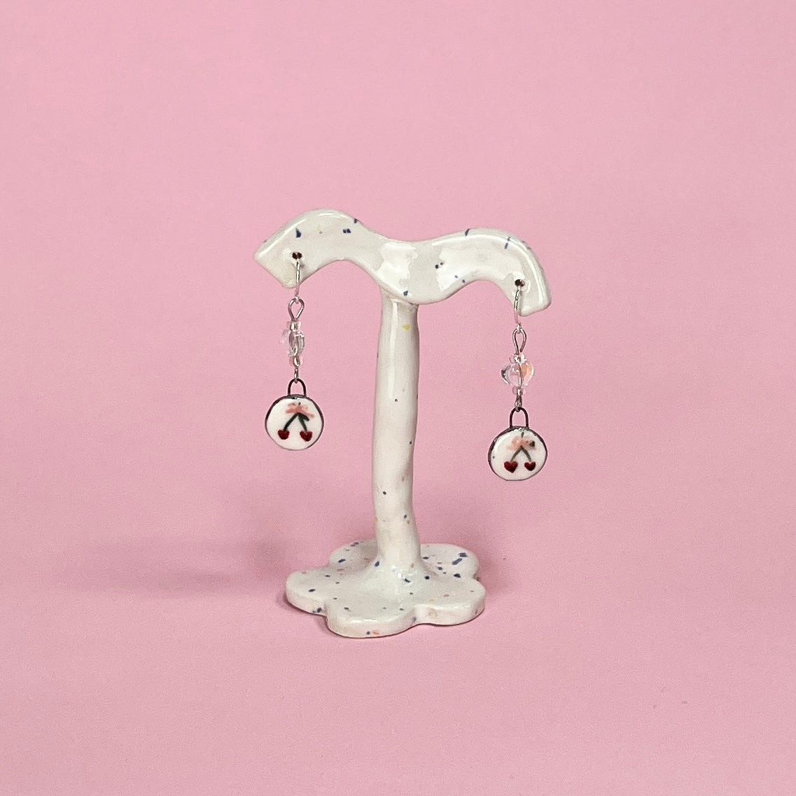 Cherry Ribbon Earrings