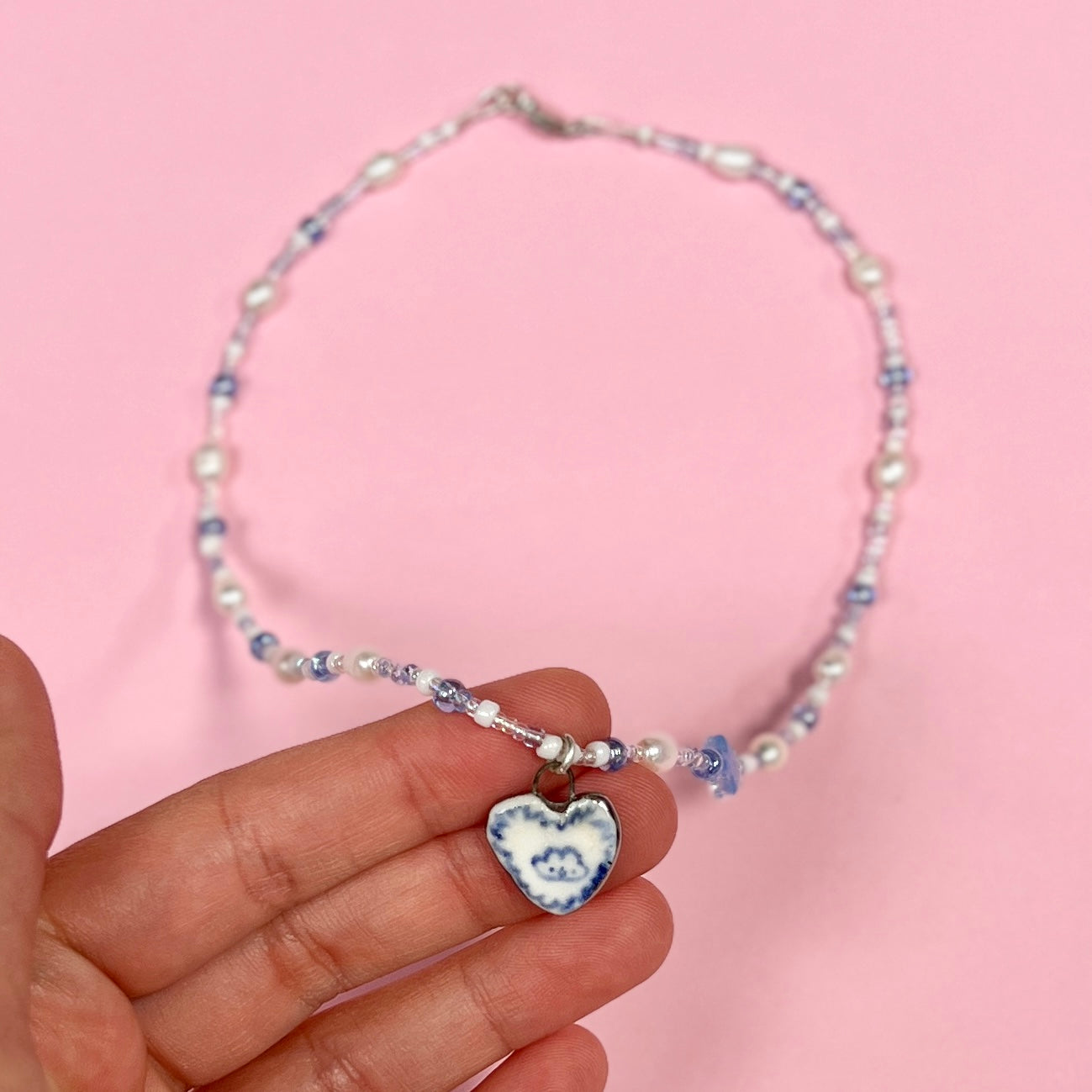 "Angel" Cloudy Heart Necklace