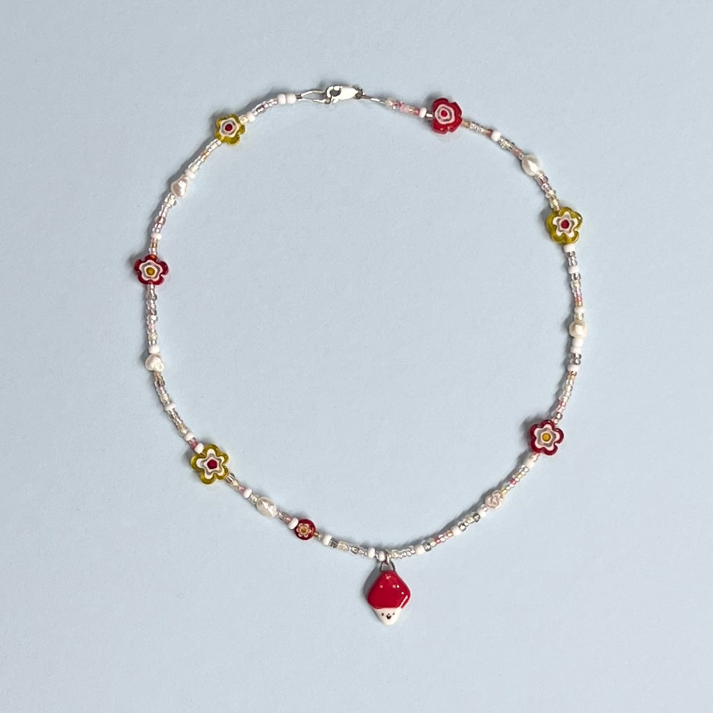 Mushroom Flower Necklace