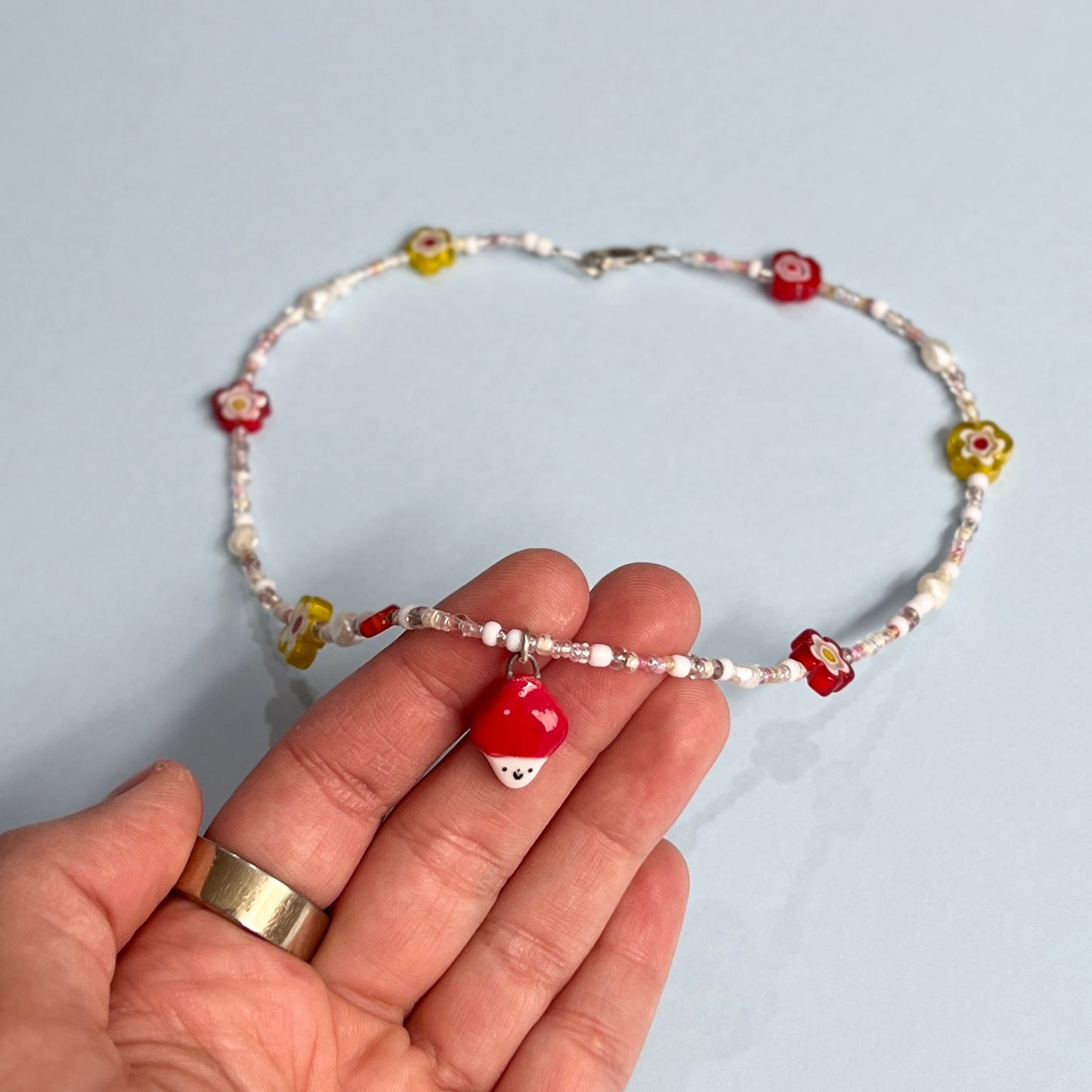 Mushroom Flower Necklace