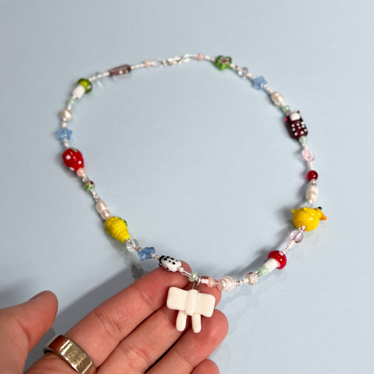 Ribbon Trinket Necklace