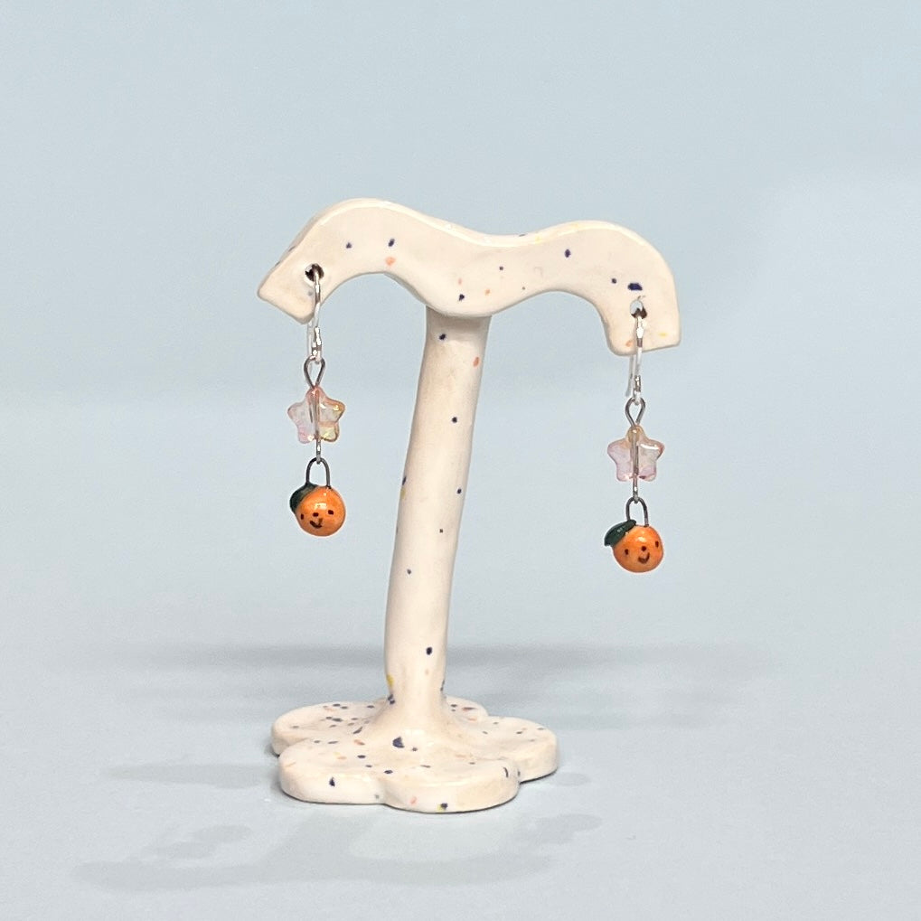 Baby Orange Star Earrings