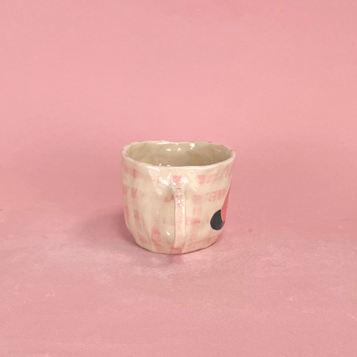 Peach Gingham Mug