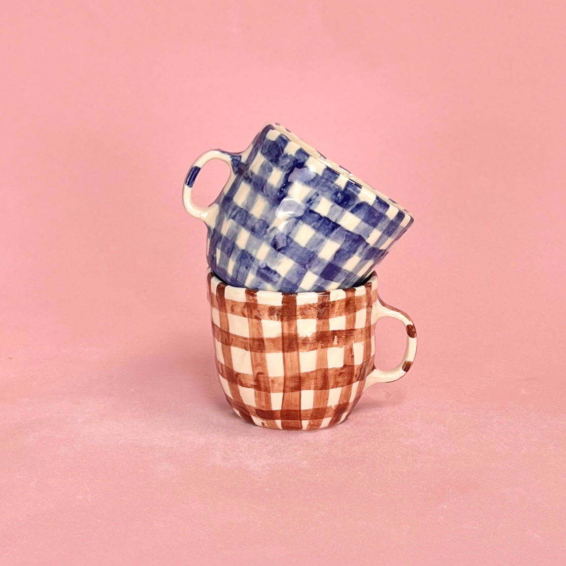 Gingham Mugs