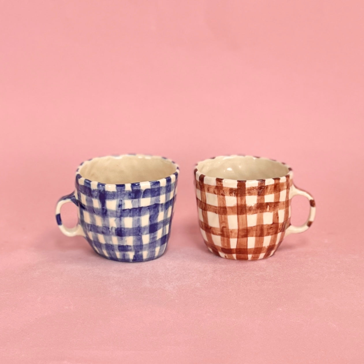 Gingham Mugs