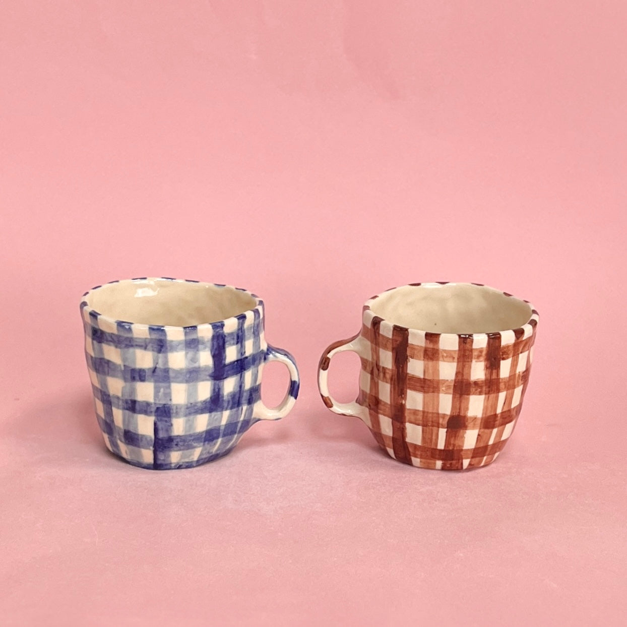 Gingham Mugs