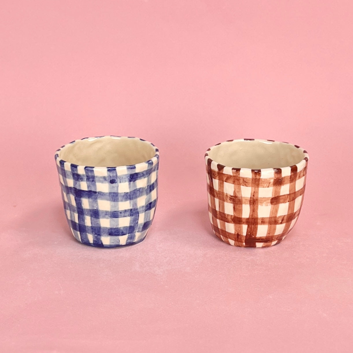 Gingham Mugs
