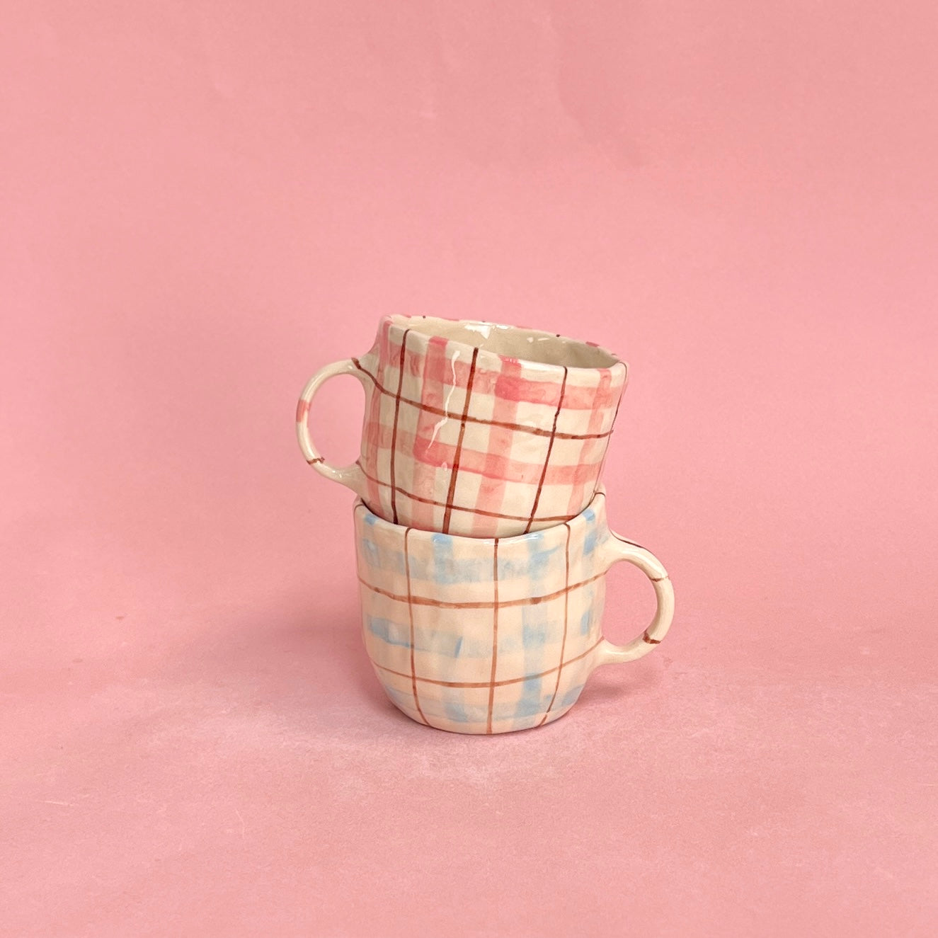Pastel Gingham Mugs