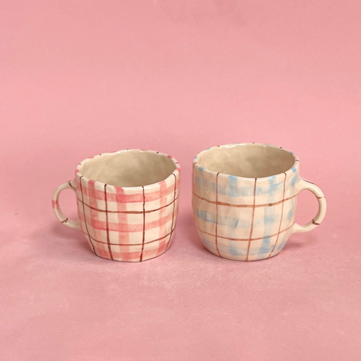 Pastel Gingham Mugs