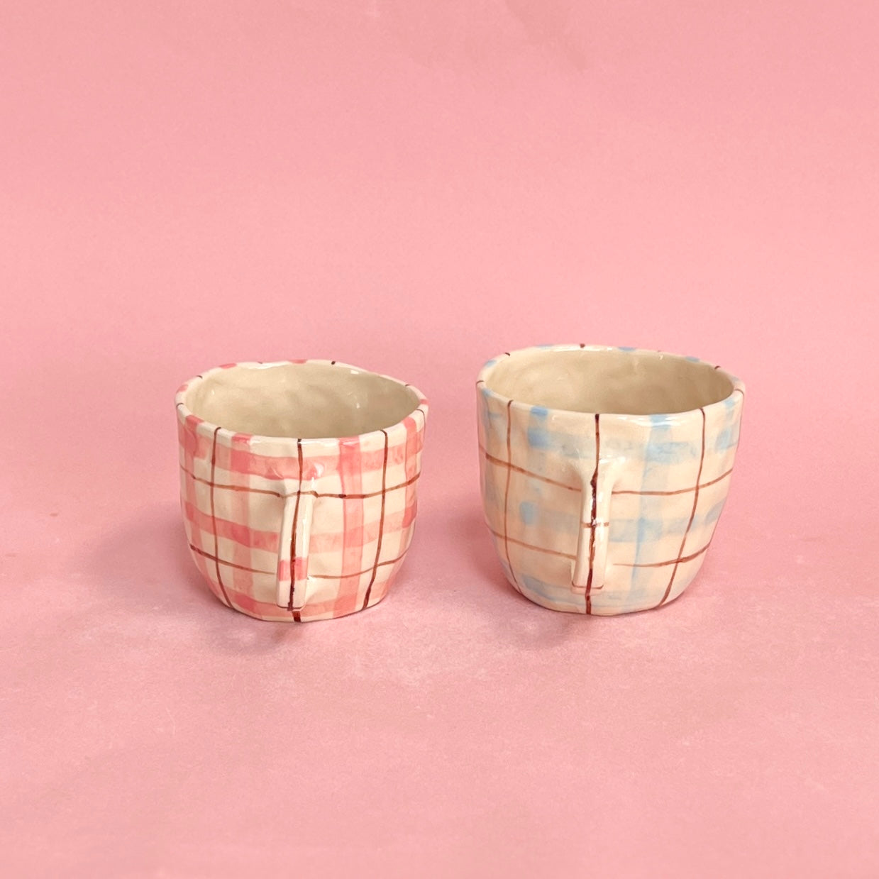 Pastel Gingham Mugs