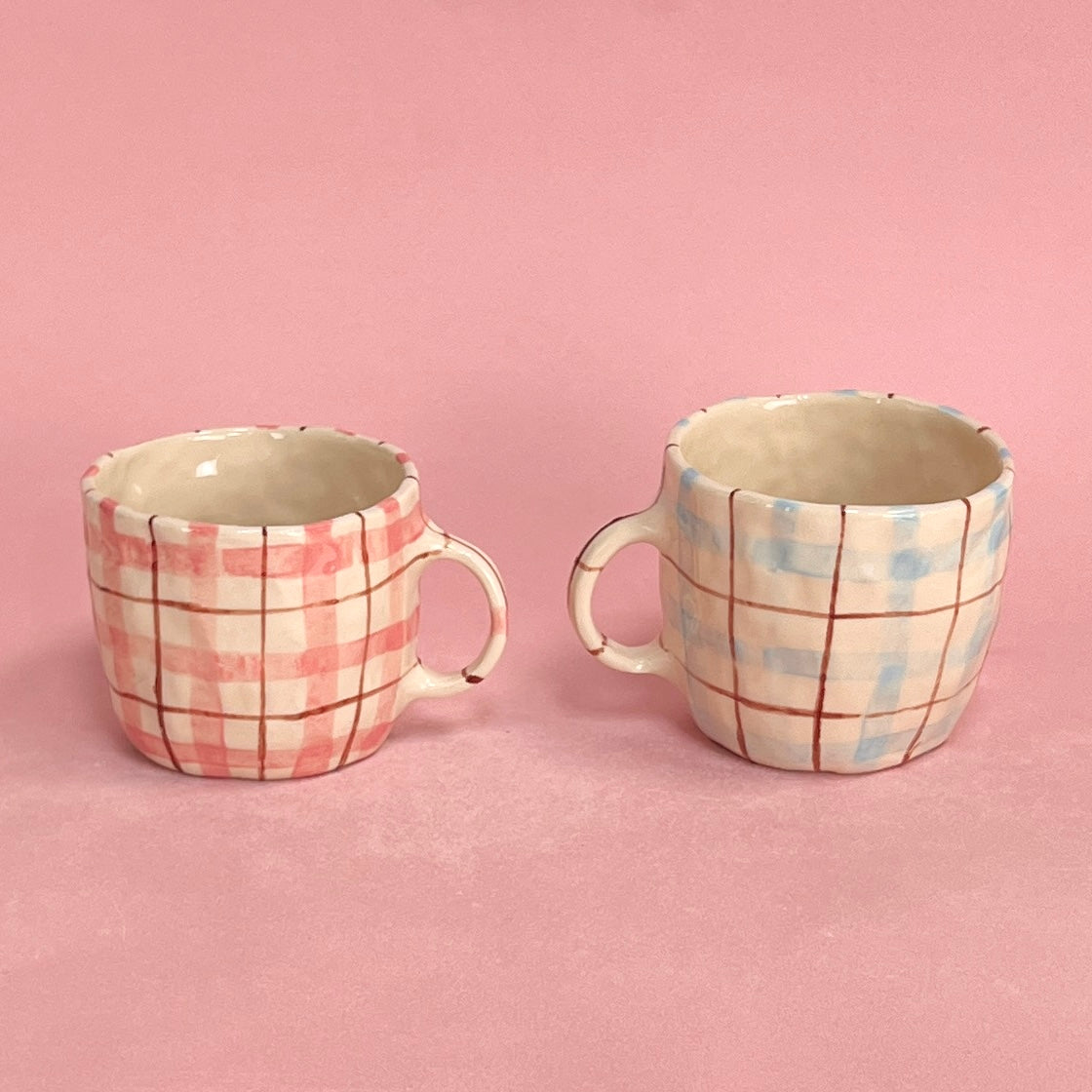 Pastel Gingham Mugs