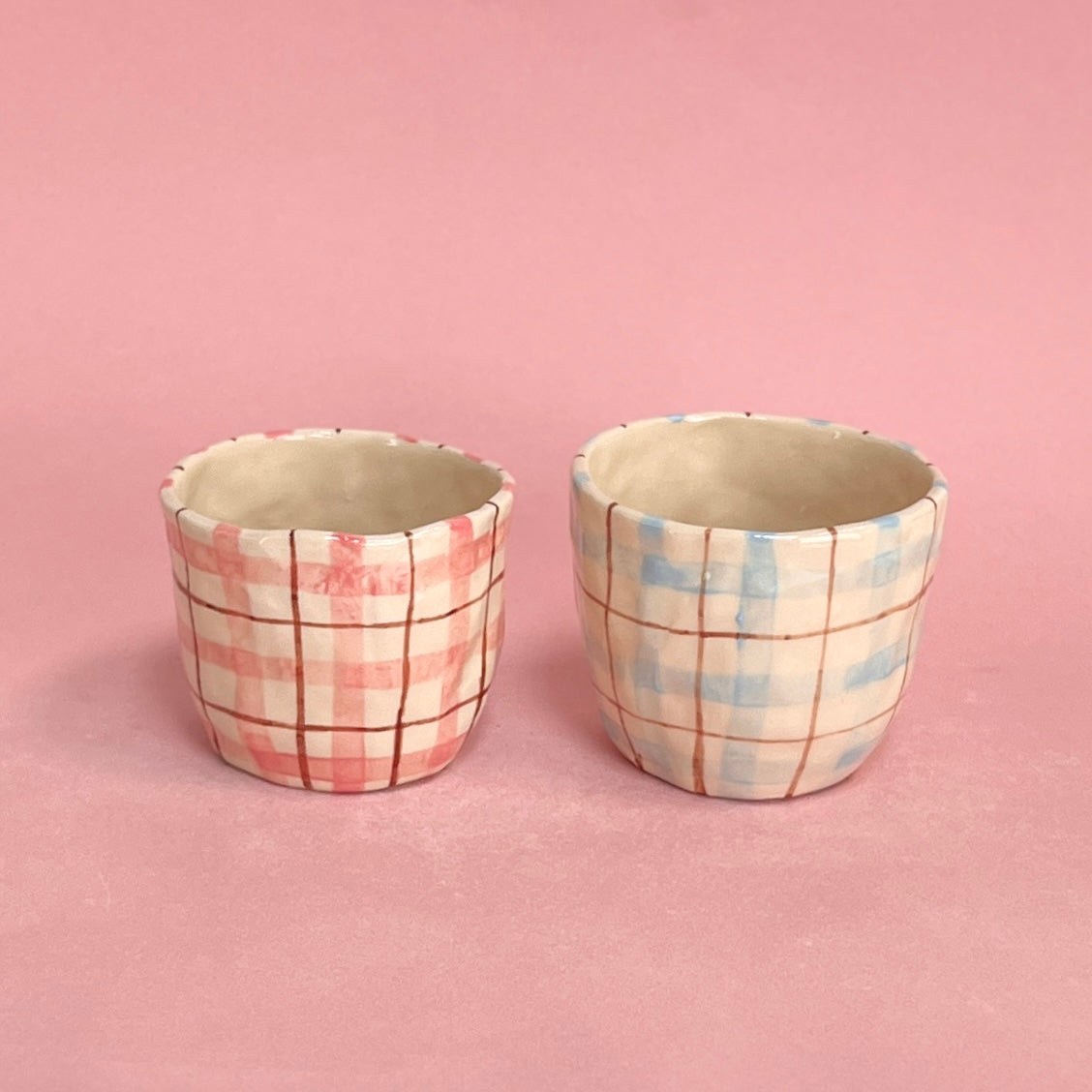 Pastel Gingham Mugs