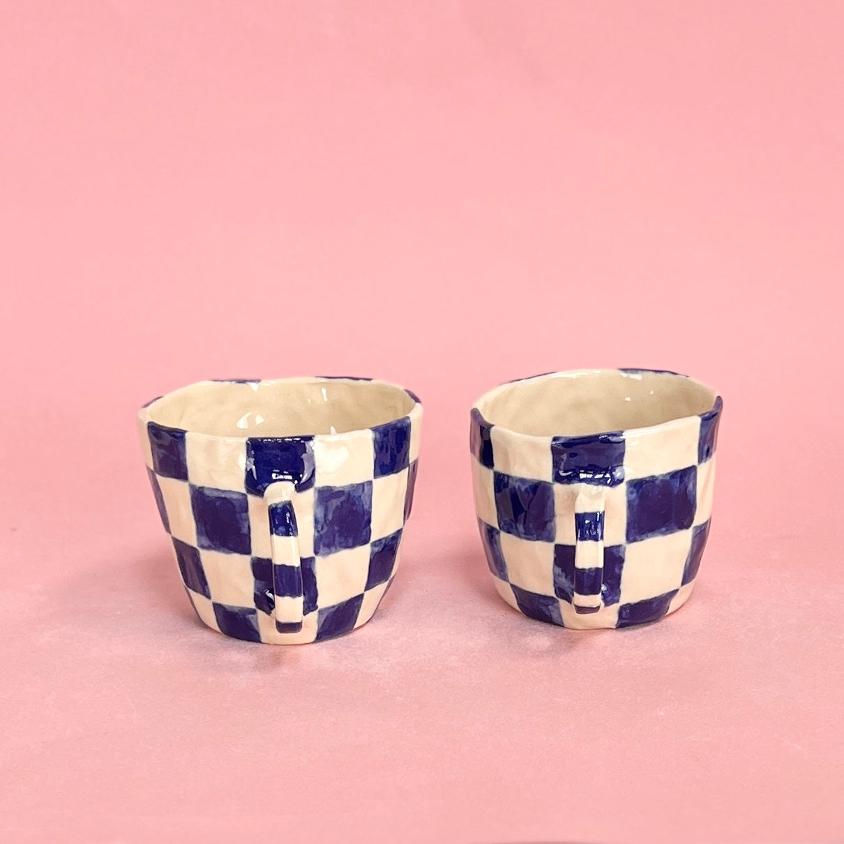Navy Checkerboard Mug
