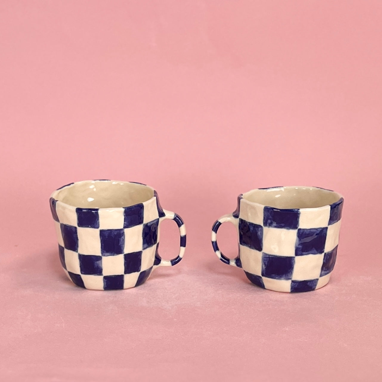Navy Checkerboard Mug