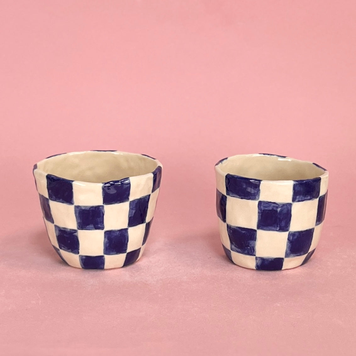 Navy Checkerboard Mug