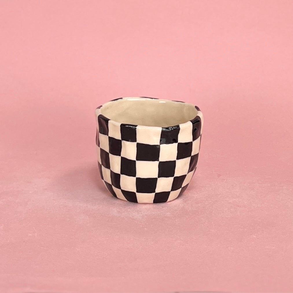 Black Small Checkerboard Mug