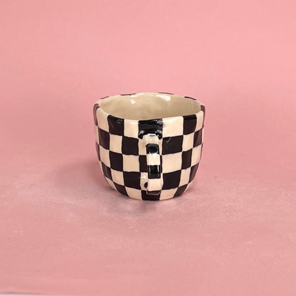 Black Small Checkerboard Mug