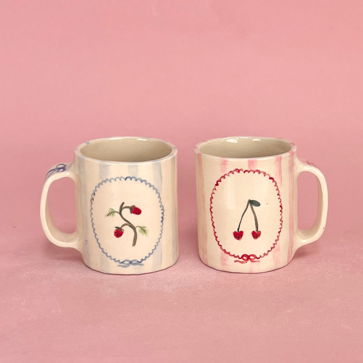 Strawberry and Cherry Fields Mugs