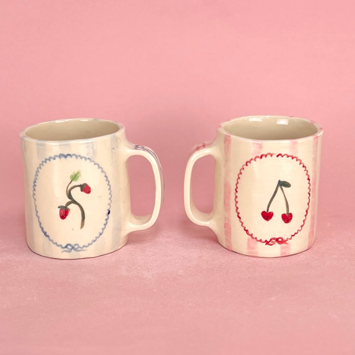 Strawberry and Cherry Fields Mugs