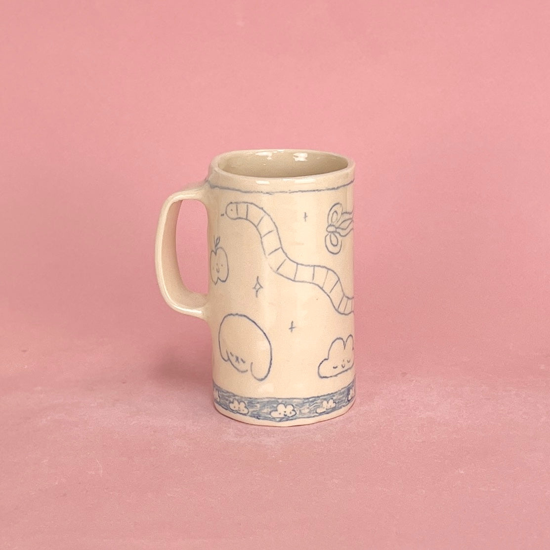 Clouds Scribble Tall Mug