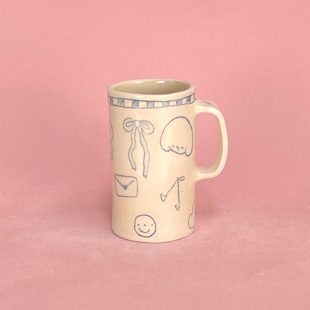 Checkerboard Scribble Tall Mug