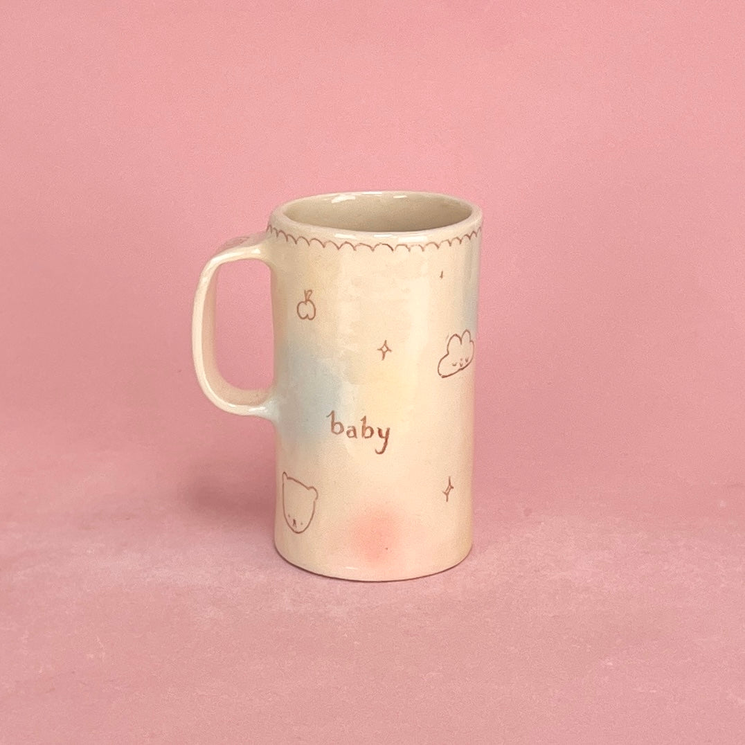 "Baby" Bubblegum Scribble Tall Mug