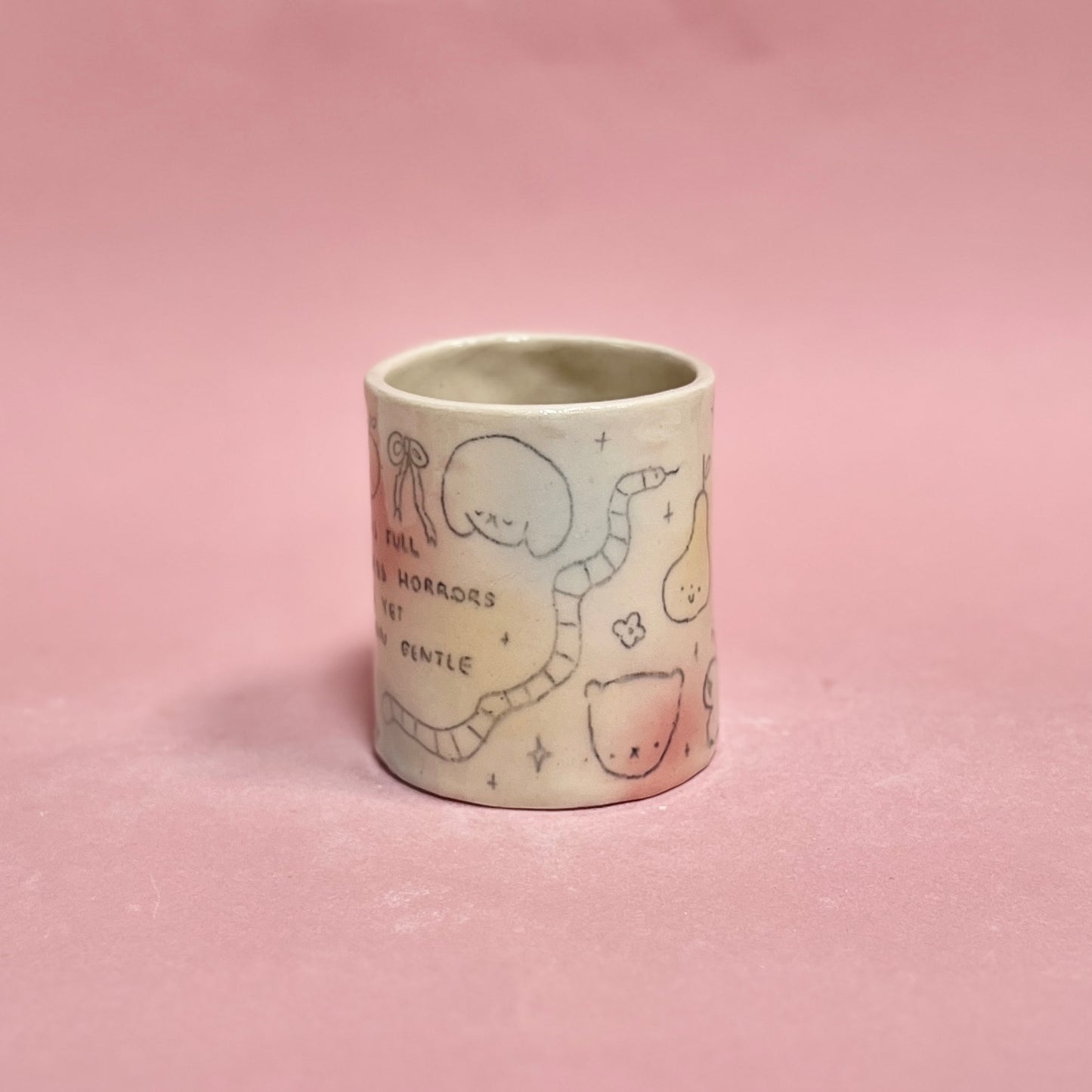 "I am gentle" Bubblegum Scribble Mug