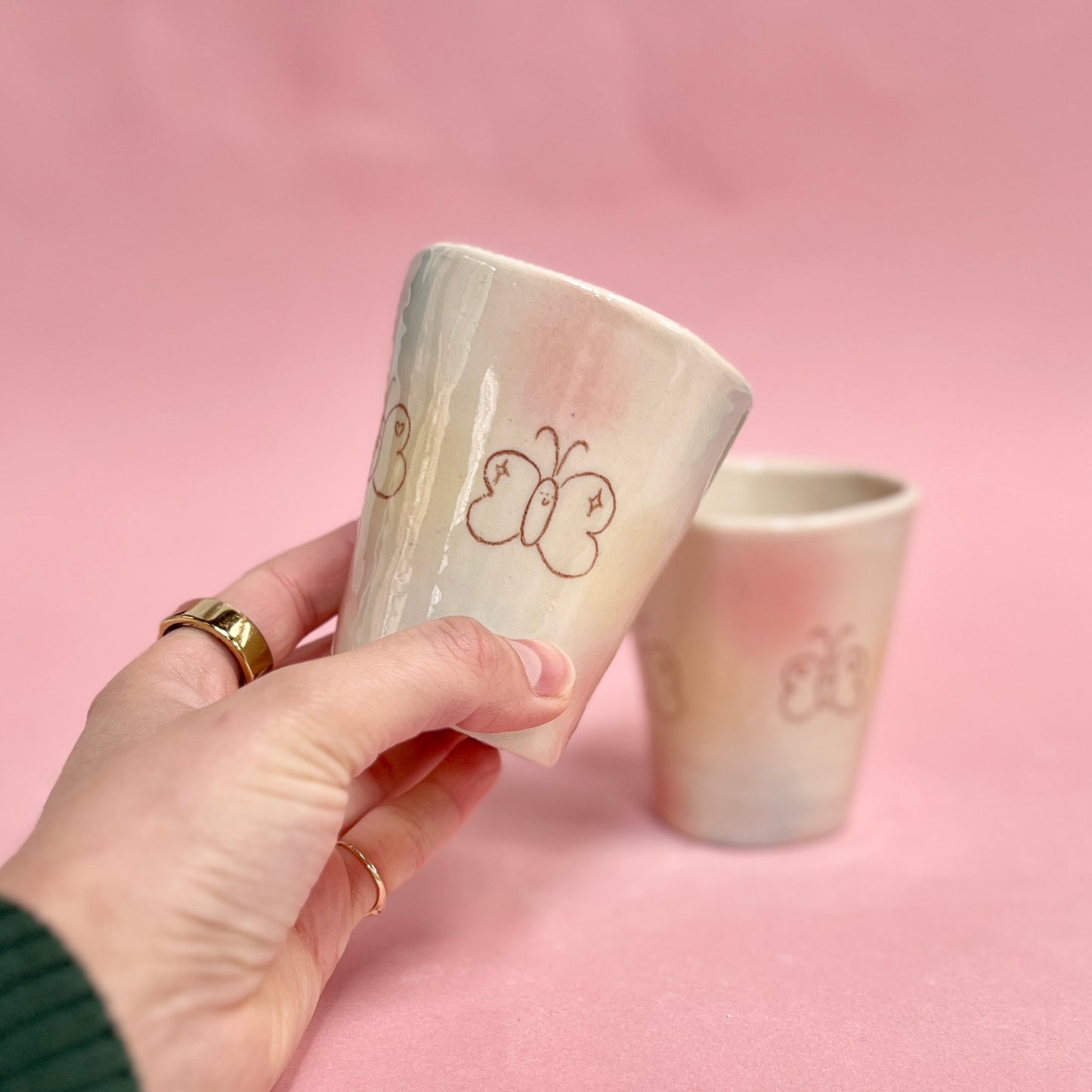 Bubblegum Butterfly Latte Cups