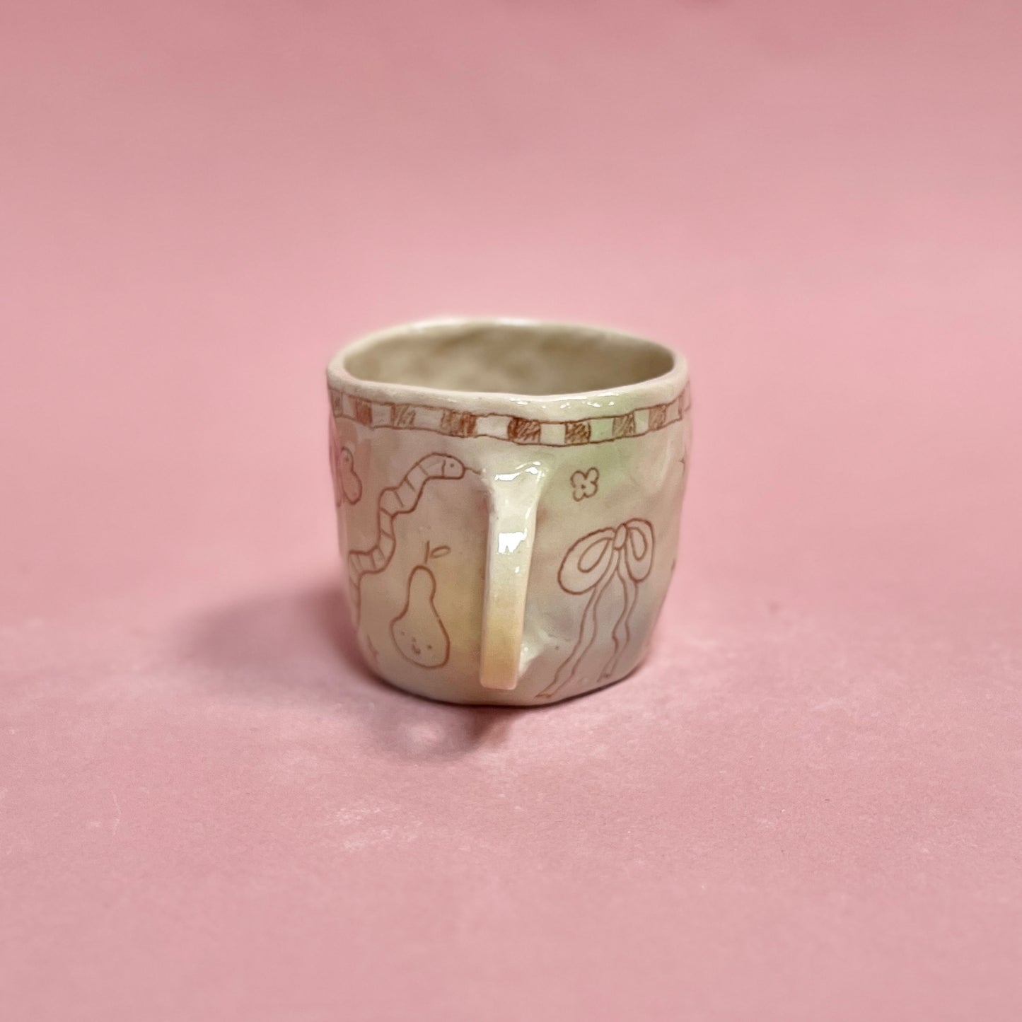 Bubblegum Brown Checkerboard Scribble Mug