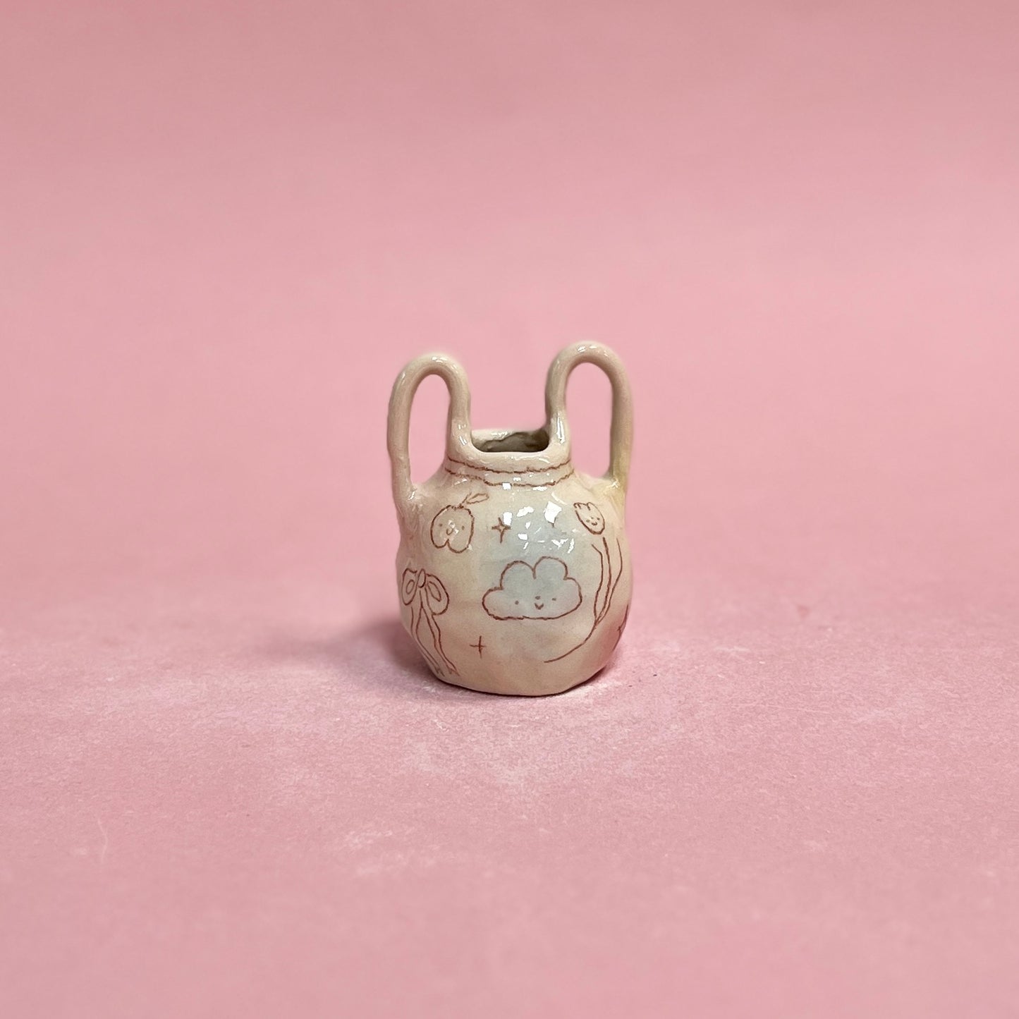 Bubblegum Scribble Bud Vase