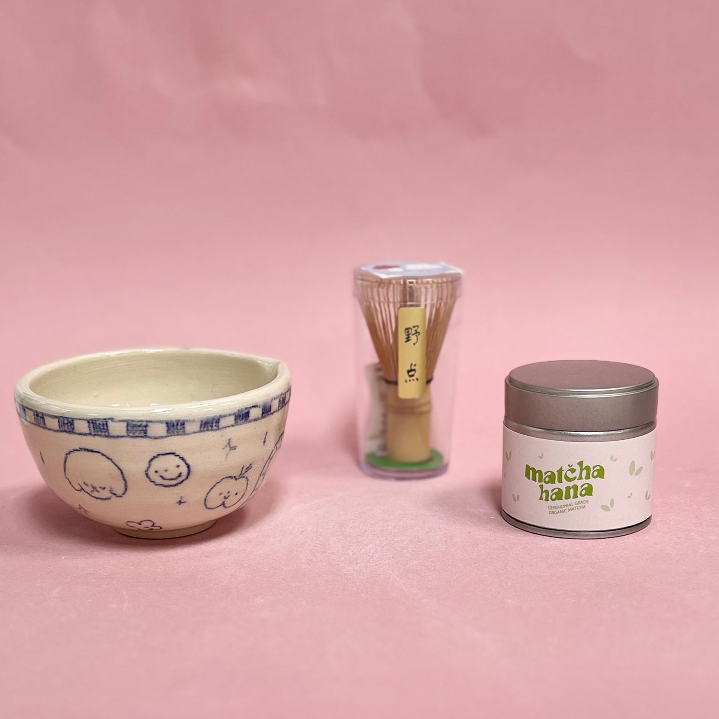 Scribble Checkerboard Matcha Bowl