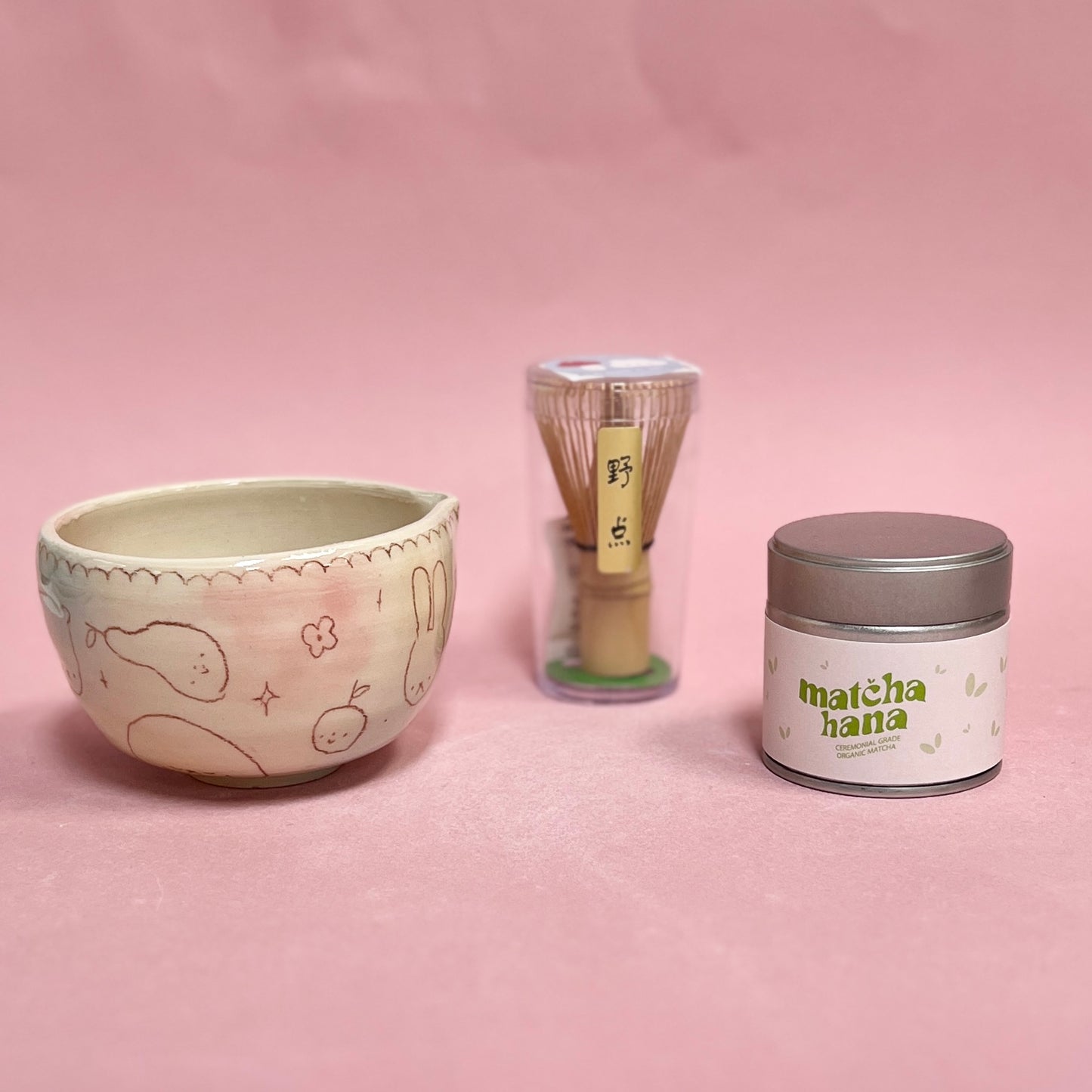 Bubblegum Brown Scribble Matcha Bowl