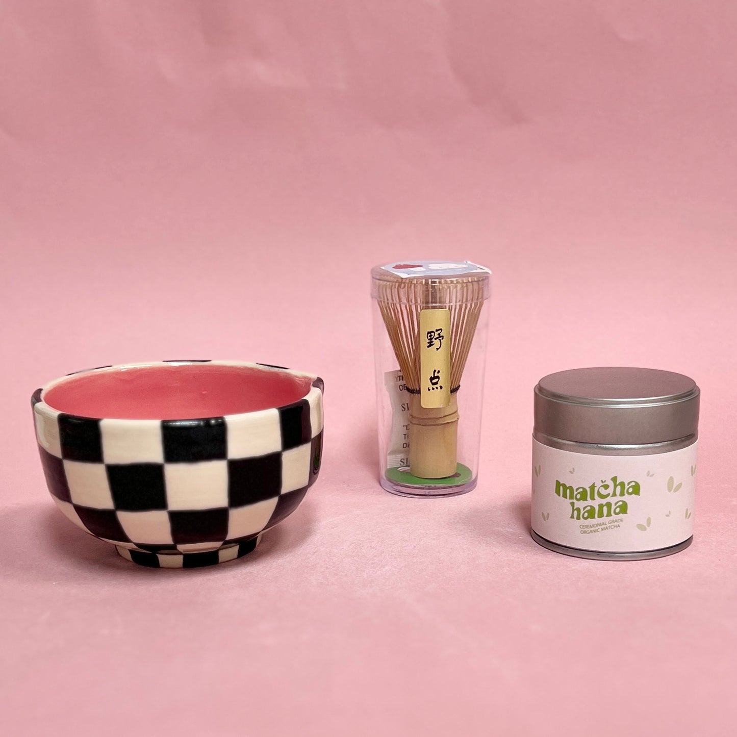 Black Checkerboard Matcha Bowl