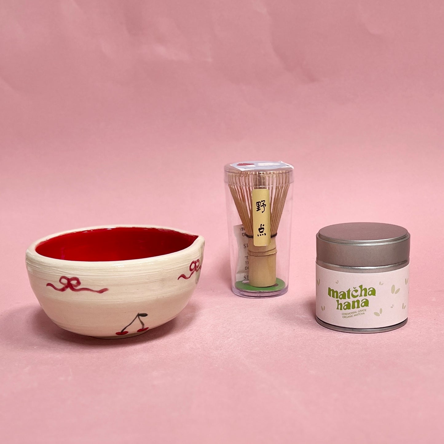 Cherry Bow Matcha Bowl