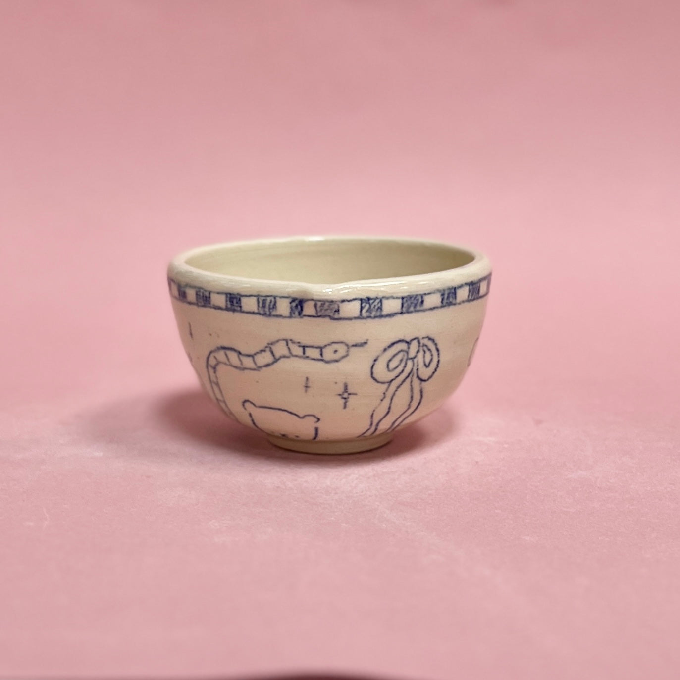 Scribble Checkerboard Matcha Bowl