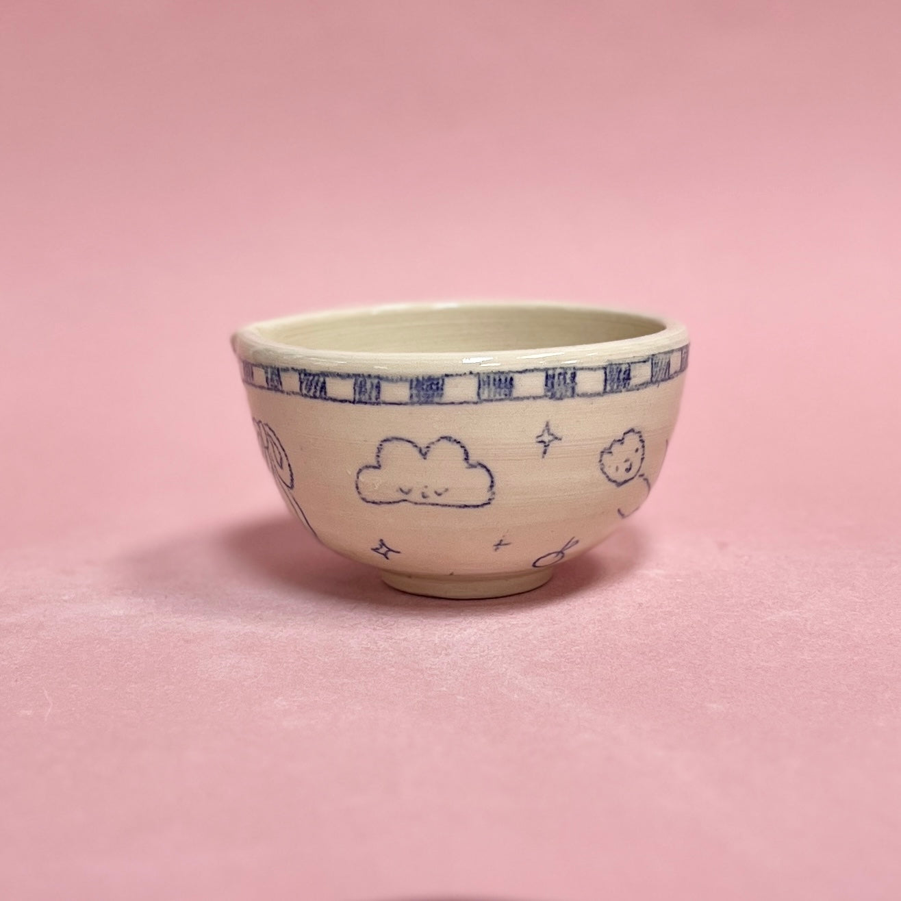 Scribble Checkerboard Matcha Bowl