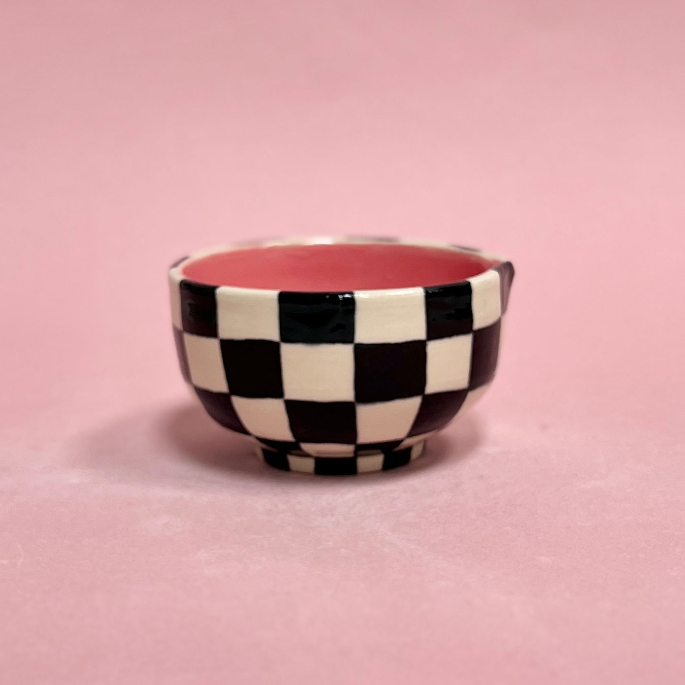 Black Checkerboard Matcha Bowl