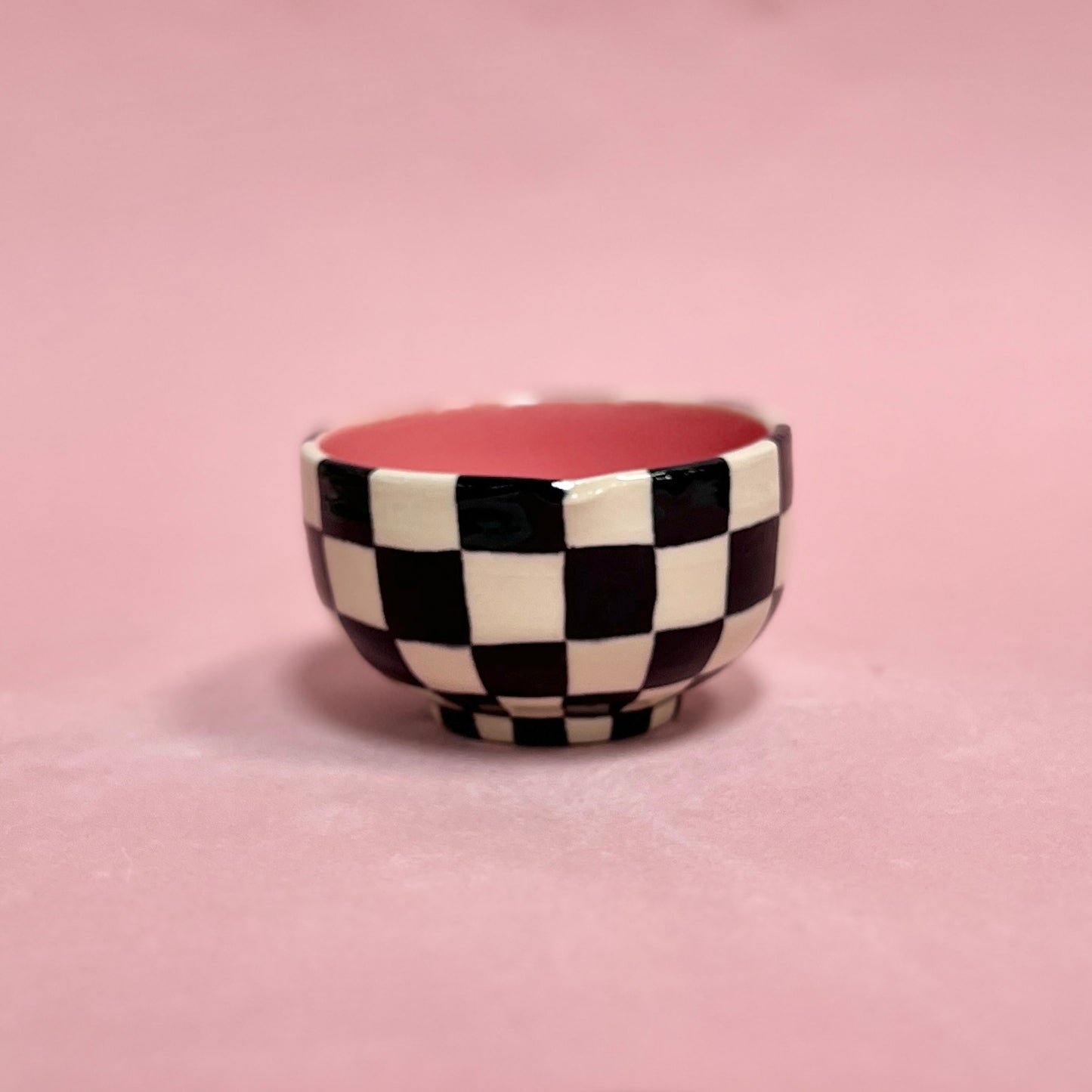 Black Checkerboard Matcha Bowl