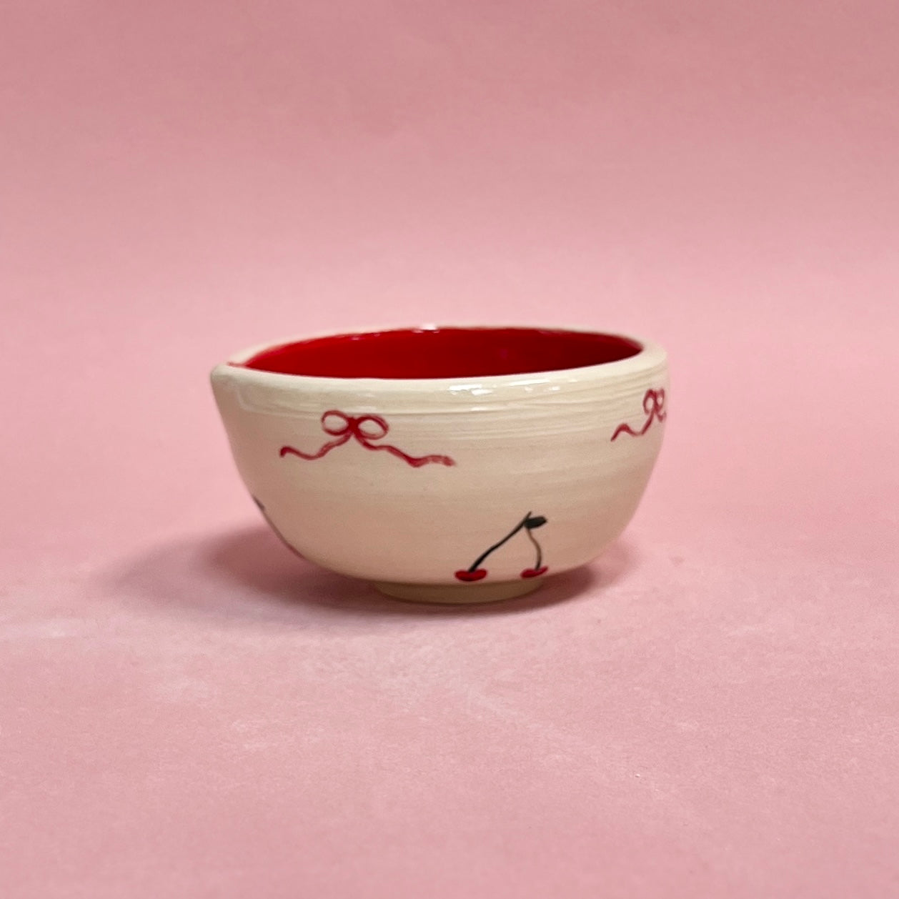 Cherry Bow Matcha Bowl