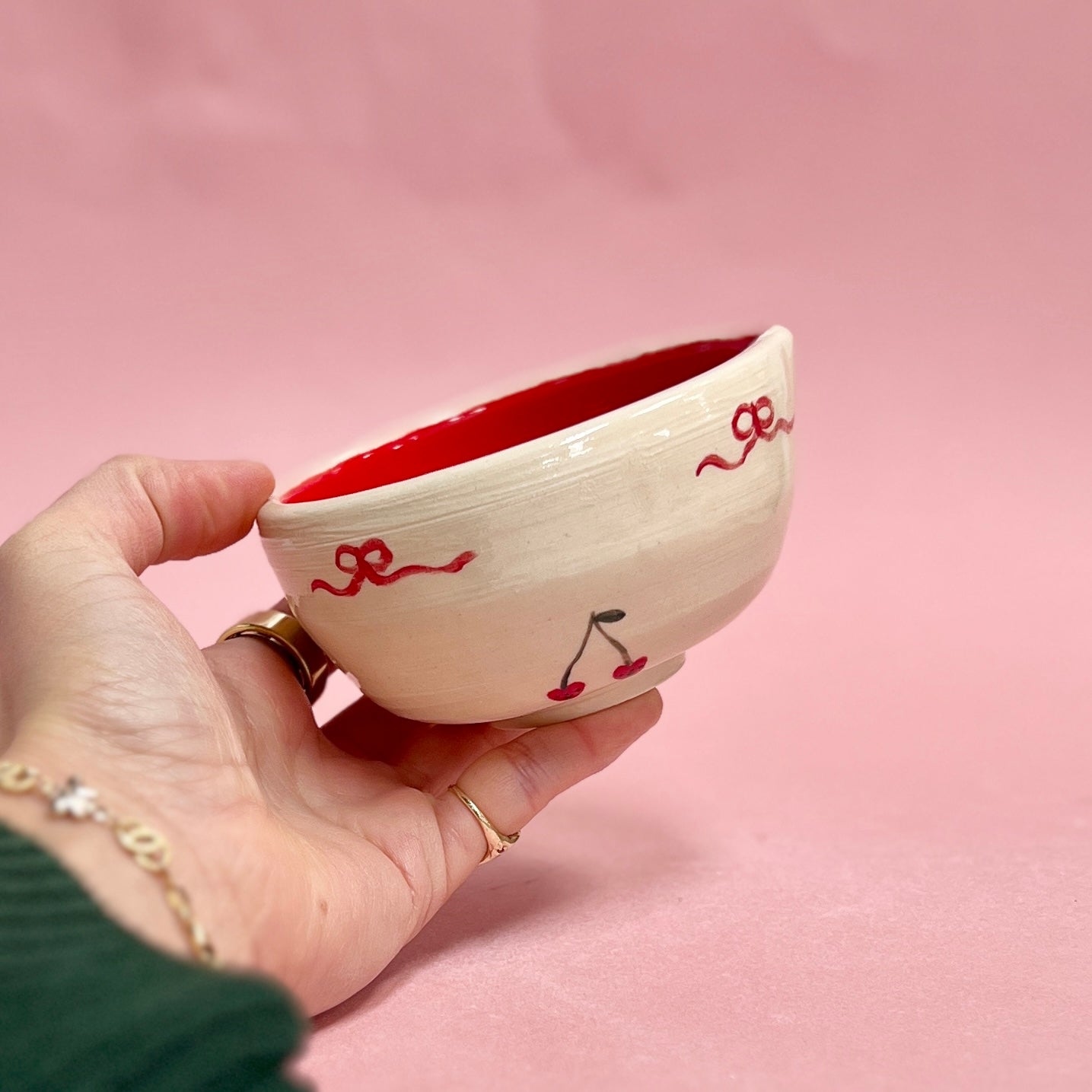 Cherry Bow Matcha Bowl