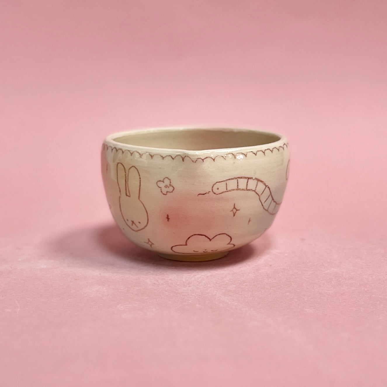 Bubblegum Brown Scribble Matcha Bowl