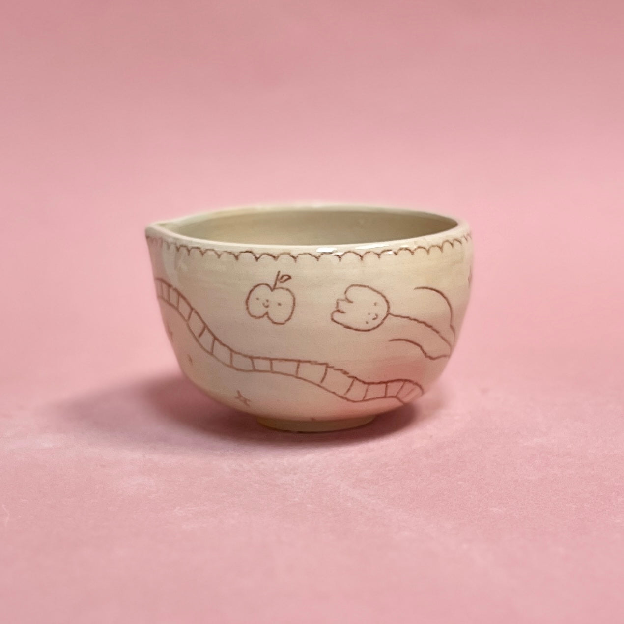 Bubblegum Brown Scribble Matcha Bowl
