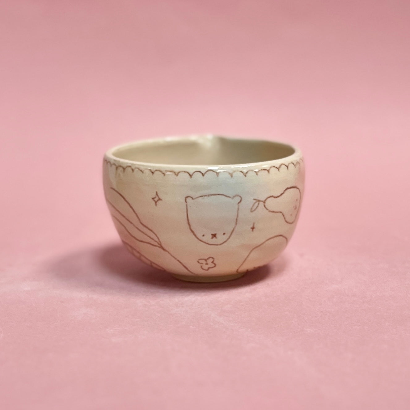 Bubblegum Brown Scribble Matcha Bowl