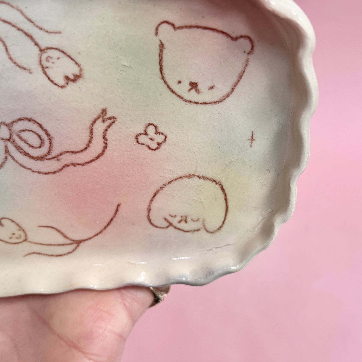 Bubblegum Scribble Frilly Tray