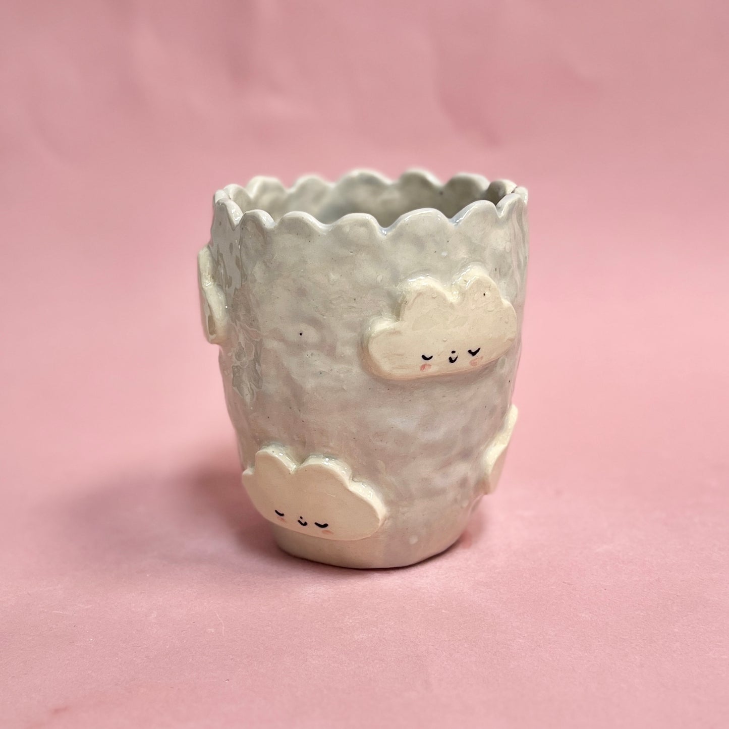Ice Blue 3D Cloud Vase