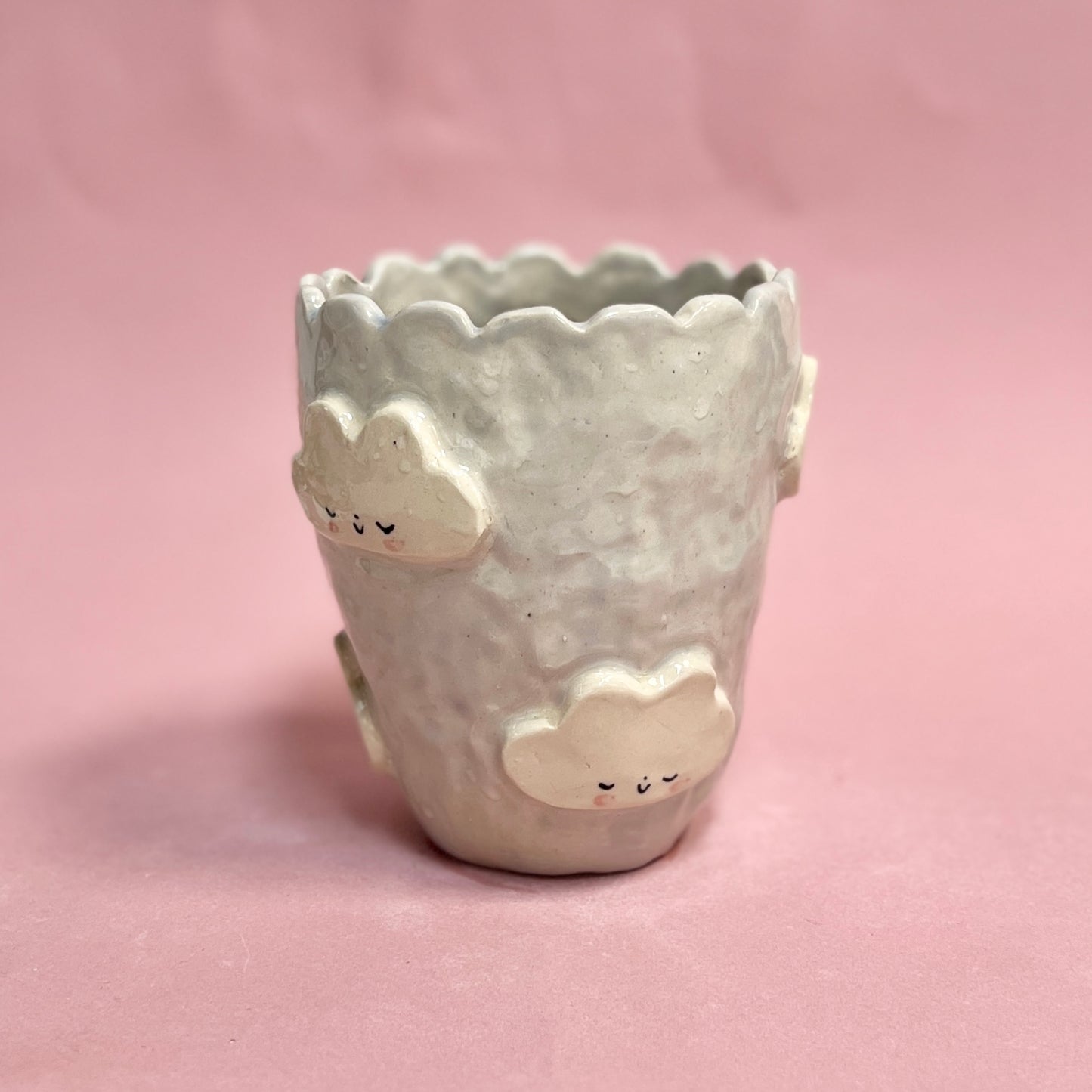 Ice Blue 3D Cloud Vase