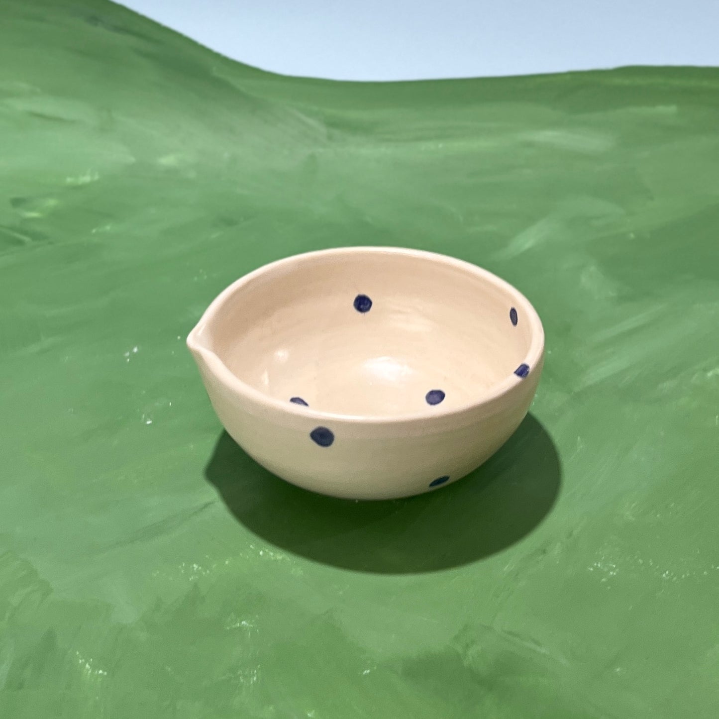 Navy Spotty Matcha Bowl