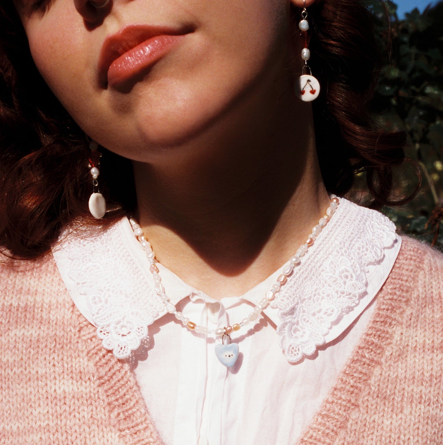 Blue Sky Heart Necklace