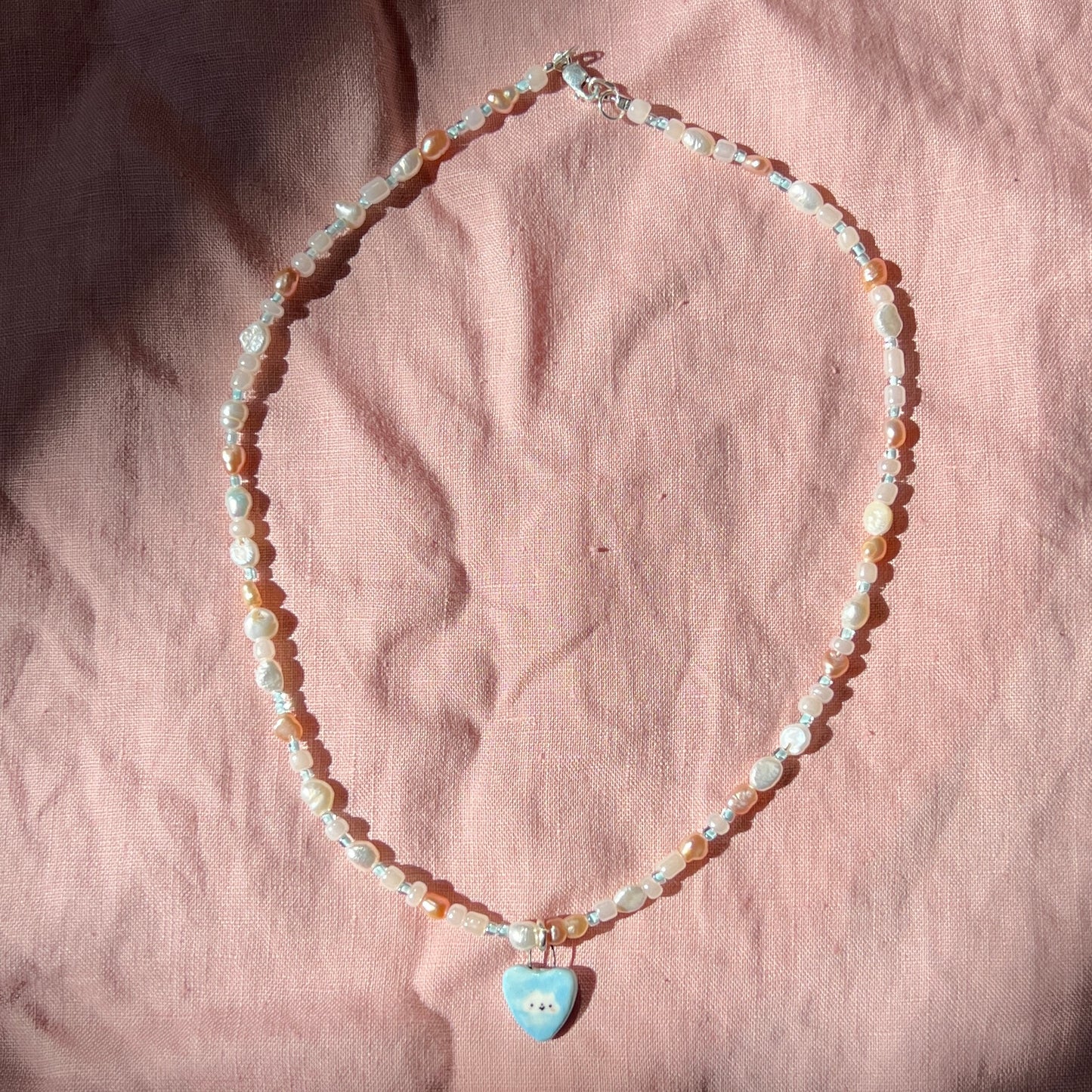 Blue Sky Heart Necklace